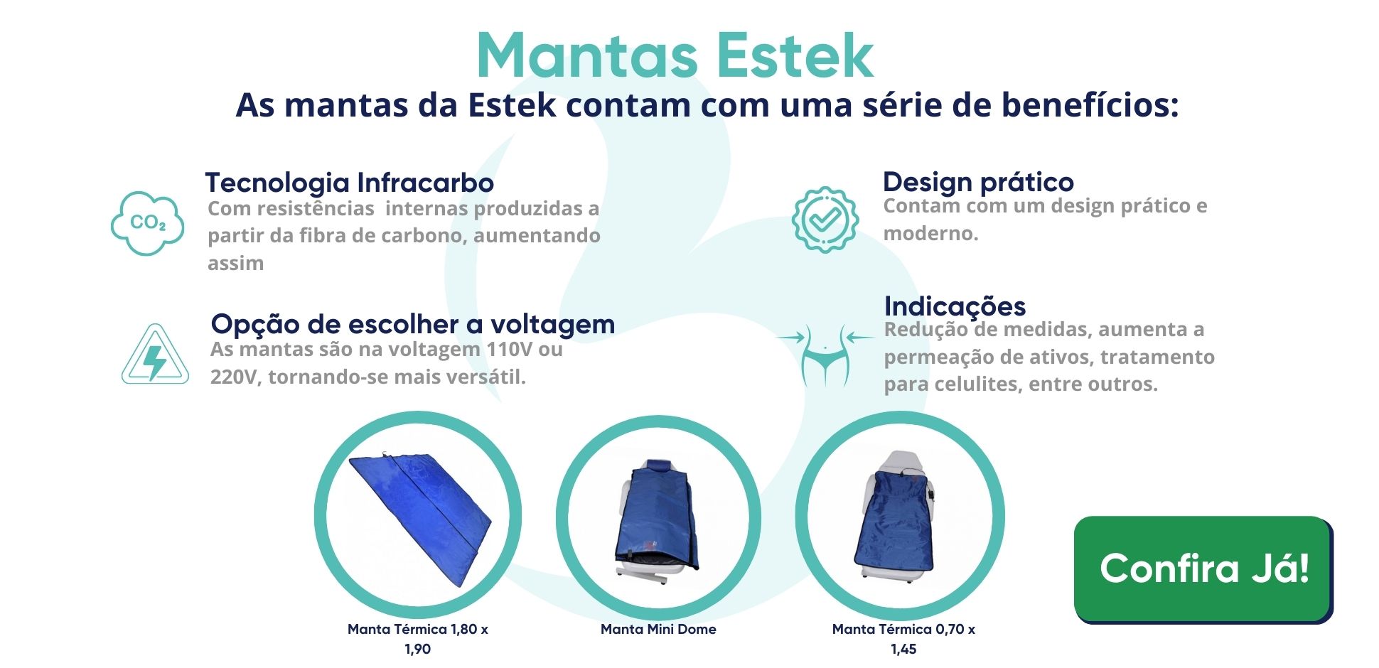 Indicaçãoes de outras mantas térmicas da estek no site da BCMED