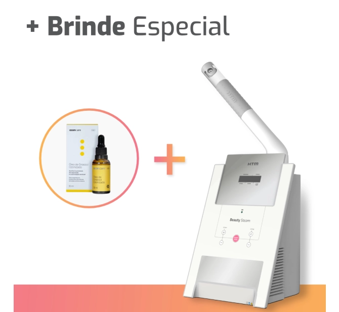 Novo Beauty Steam - Aparelho de Vapor de Ozônio + BRINDE Óleo de Girassol Ozonizado - HTM