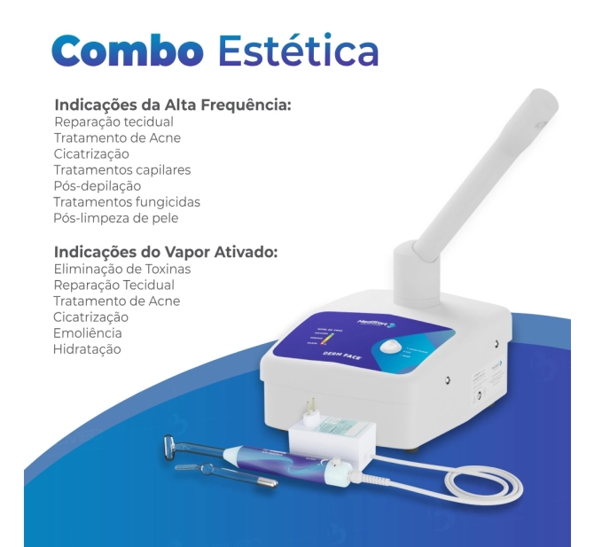 Combo Estética - AF Prime Alta Frequência + Derm Face Vapor Ativado - MedStart 