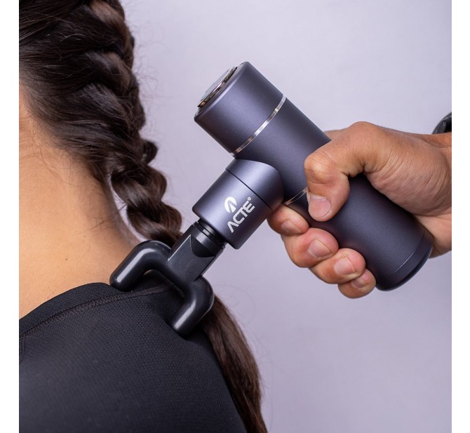 Massageador Massage Gun Portátil - Prata - Acte Sports