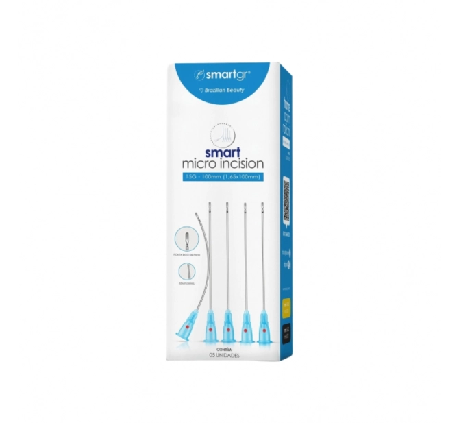 Smart Micro Incision - Micro Cânula para celulite, estrias e cicatrizes - Caixa com 05 Unidades - Smart GR