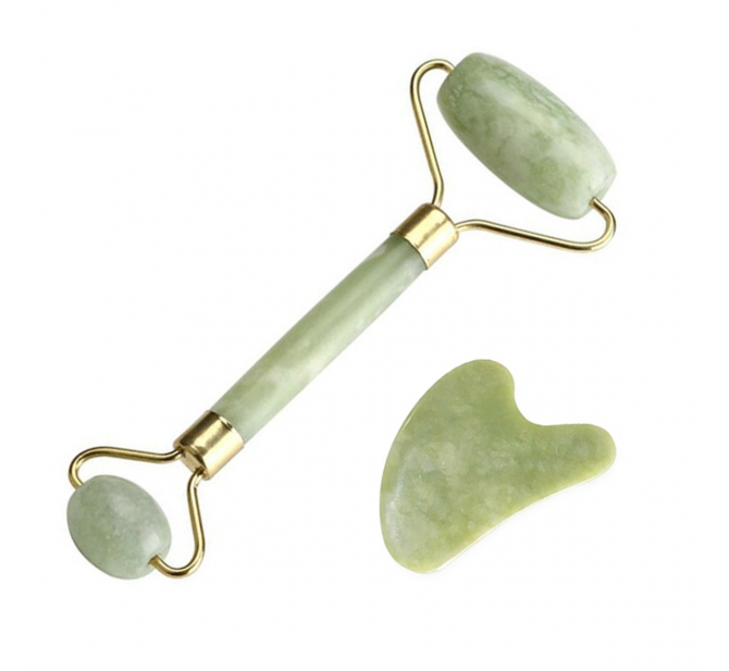 Rolo Massageador de Jade Verde + Guasha Coração - Smart GR