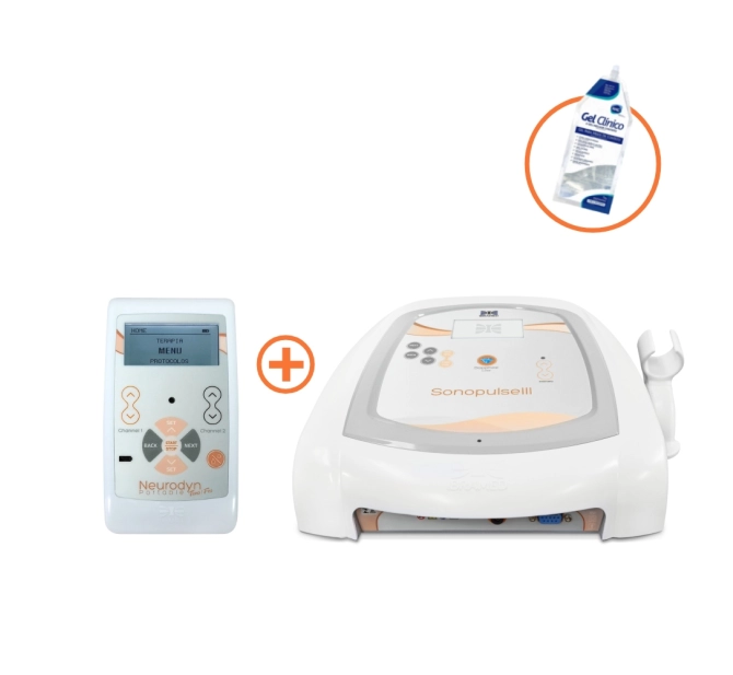 Kit de Reabilitação 1.0 - Sonopulse III + Neurodyn Portátil TENS/FES + Gel Neutro - Ibramed