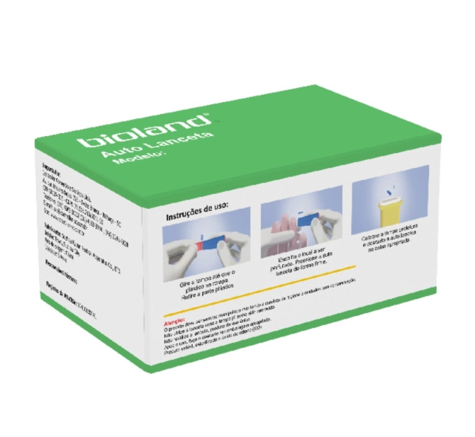 Auto Lanceta 28G - Caixa com 100 unidades - Bioland