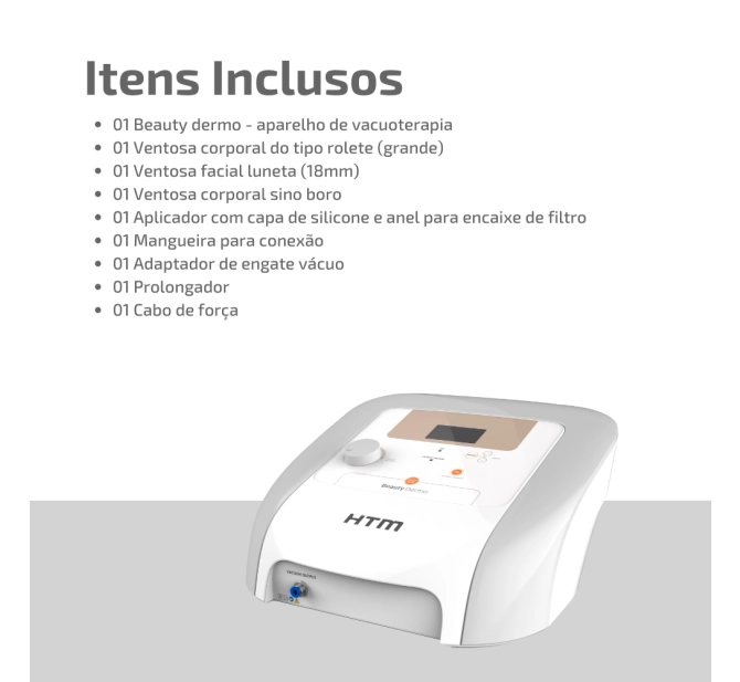 Beauty Dermo HTM - Aparelho de Vacuoterapia e Ventosaterapia