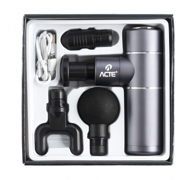 Massageador Massage Gun Portátil - Prata - Acte Sports