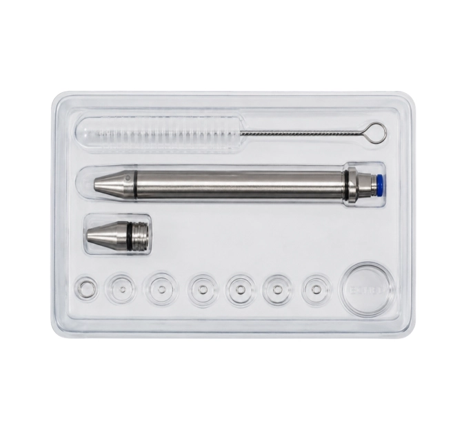 Caneta Extratora de Cravos Corpo de Inox - 2 Ponteiras de Inox - BCMED