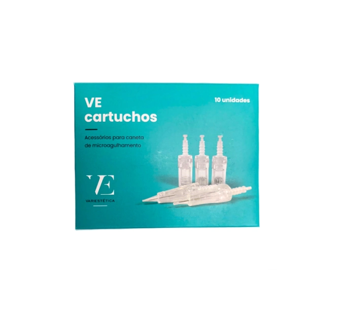 Cartucho de microagulhamento VE-12 de 12 Agulhas p/ Caneta VE PEN - Caixa 10 Unidades - Variestética