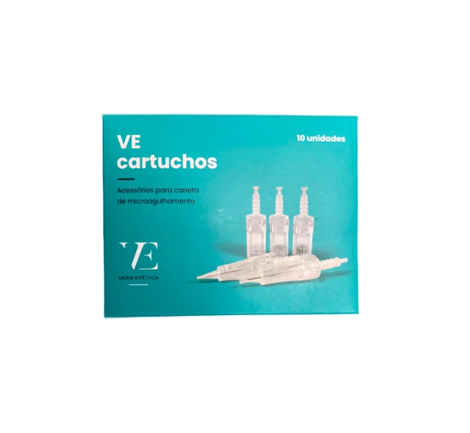 Cartucho de microagulhamento VE-3 de 3 Agulhas p/ Caneta VE PEN - Caixa 10 Unidades - Variestética