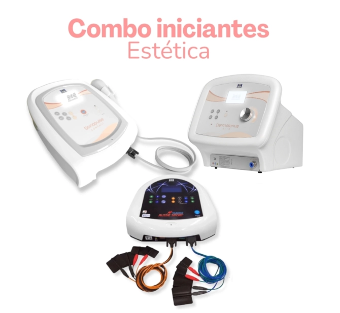 Combo Iniciantes da Estética Corporal 2.0 - Sonopulse Compact 3MHz + Neurodyn Aussie Sport + Dermotonus Slim - Ibramed 