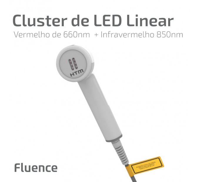 Combo Terapia Capilar 1.0 - Fluence + Cluster LED Linear Vermelho 660nm e Infravermelho 850nm para Fototerapia por LED - HTM 