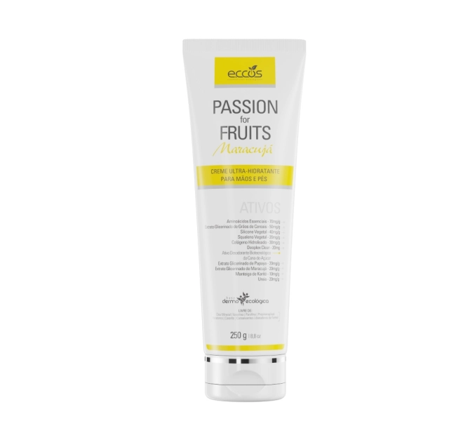 Creme Ultra-hidratante para Mãos e Pés Passion For Fruits Maracujá - 250g - Eccos Cosméticos