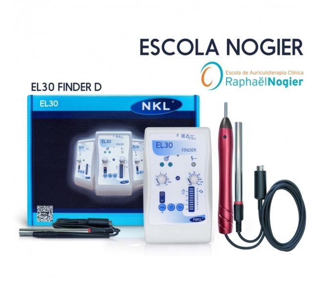 Eletroestimulador e Localizador EL30 Finder Escola Nogier com Caneta Diferencial Vermelha - NKL