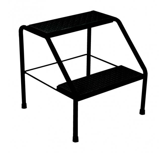 Escada 2 Degraus Master - Linha Black Para Barbearias - BCMED