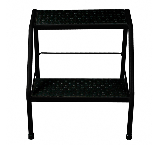 Escada 2 Degraus Master - Linha Black Para Barbearias - BCMED