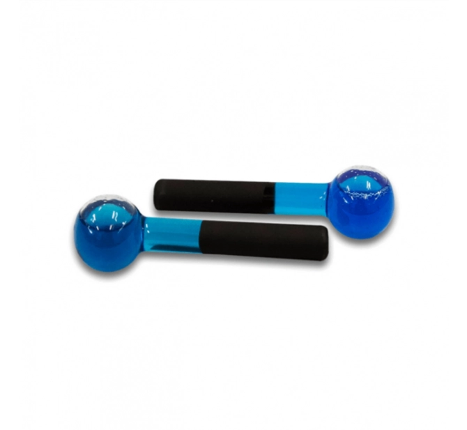 Esferas Grande De Vidro Para Massagem Facial E Cromoterapia – Par - BCMED-Azul