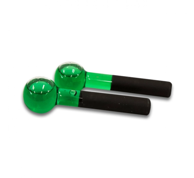 Esferas Grande De Vidro Para Massagem Facial E Cromoterapia – Par - BCMED-Verde