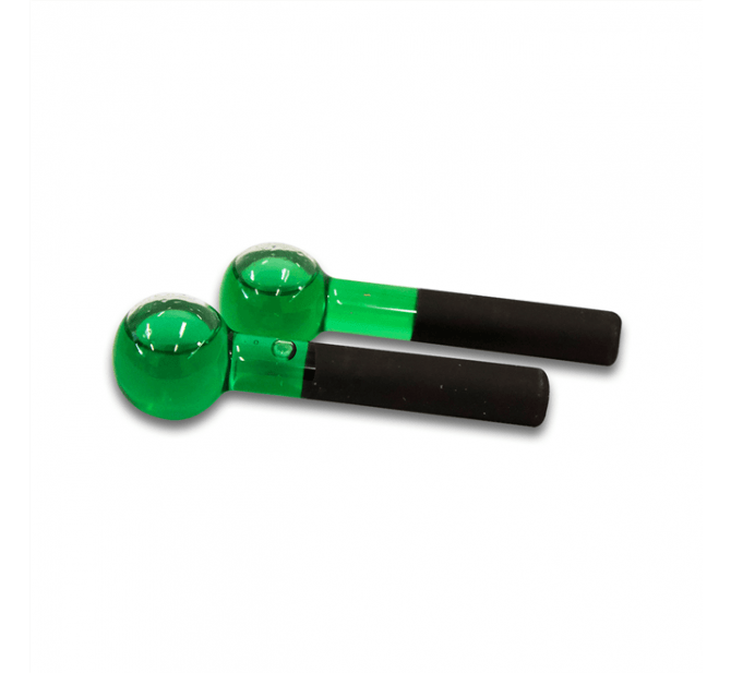Esfera Pequena De Vidro Para Massagem Facial E Cromoterapia – Par - BCMED-Verde