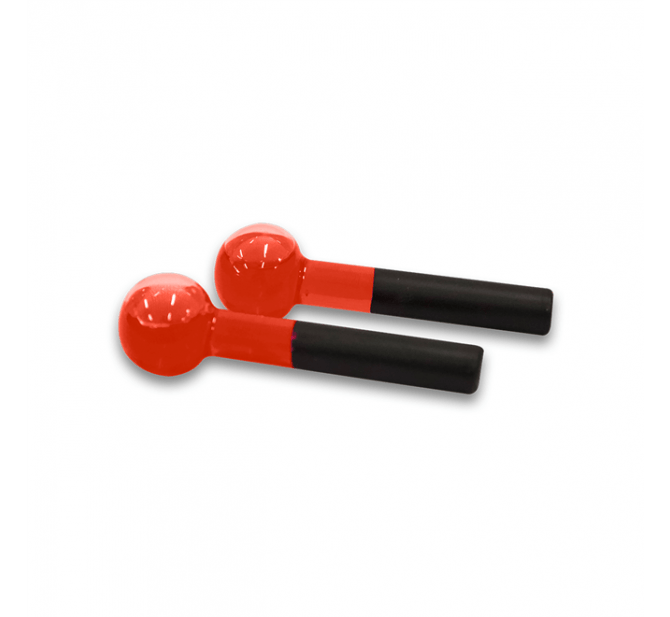 Esfera Pequena De Vidro Para Massagem Facial E Cromoterapia – Par - BCMED-Vermelho