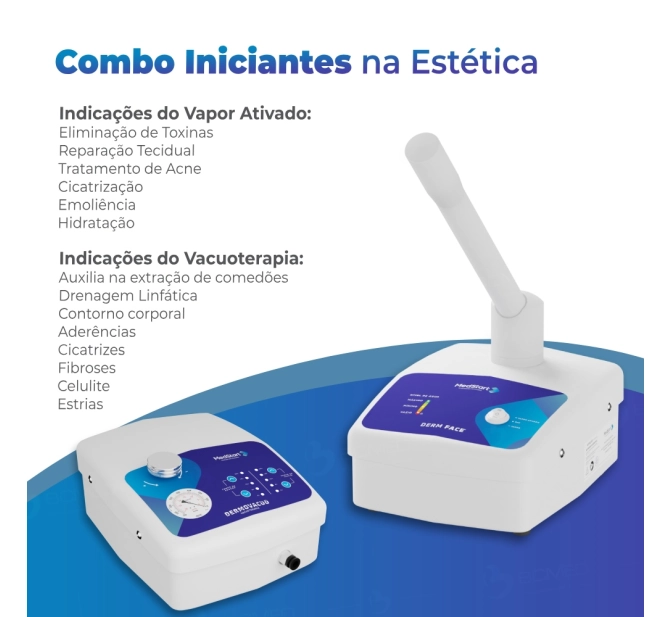 Kit Iniciantes Dermovacuo para Vacuoterapia + Derm Face Vapor Ativado - MedStart