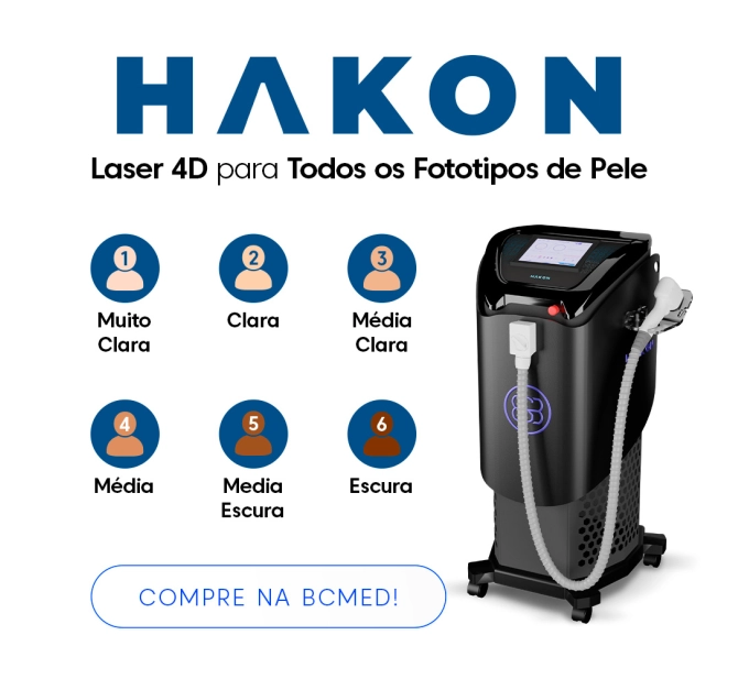 Hakon - Laser 4D de Epilação - Rubi (694nm), Alexandrite (755nm), Diodo (808nm) e ND-YAG (1064nm) - Medical San