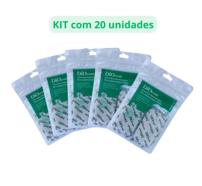 kit - 20 Eletrodos Adesivos Biotrode - 9x5 cm - Bioland 