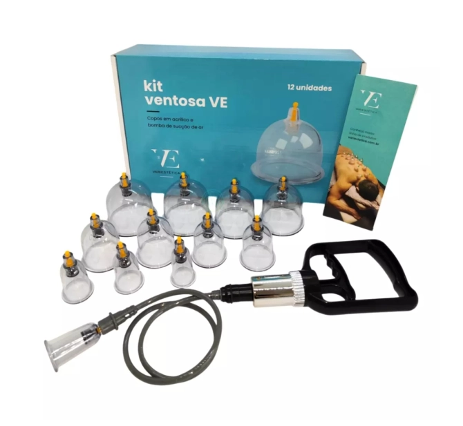 Kit com 12 Ventosas de Acrílico para ventosaterapia - Variestética