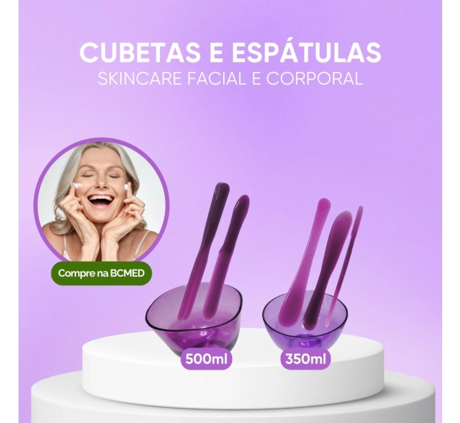 Kit Completo 1.0 - Cubetas + Espátulas + Pincéis + Esferas Pequena + Luva - Acessórios de Estética Estek