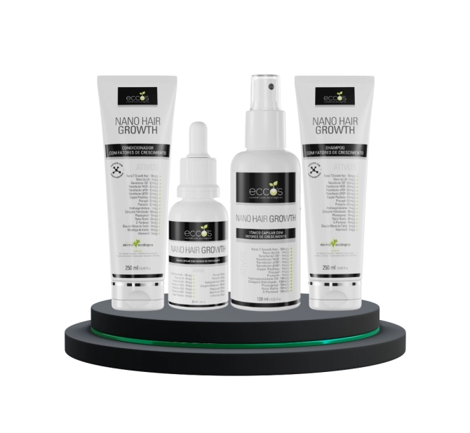 Kit Crescimento Capilar e Combate Queda de Cabelo - Linha Hair Growth - Eccos Cosméticos