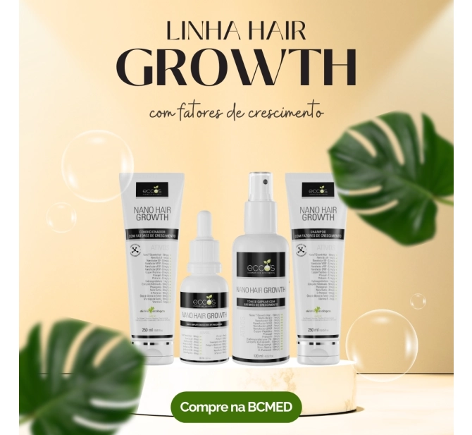 Kit Crescimento Capilar e Combate Queda de Cabelo - Linha Hair Growth - Eccos Cosméticos