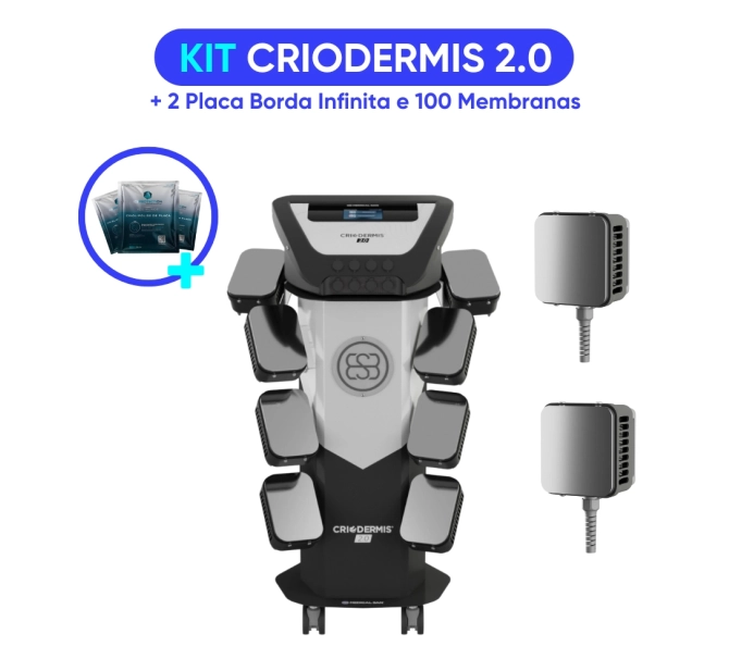 Kit Criodermis 2.0 + 2 Aplicadores de Criolipólise tamanho G + 100 Membranas IceProtection - Medical San