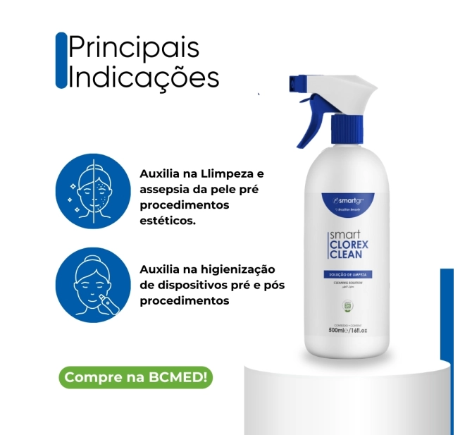 Kit de Microagulhamento - Smart Dermaroller 540 Agulhas + Smart Clorex Clean - Smart GR