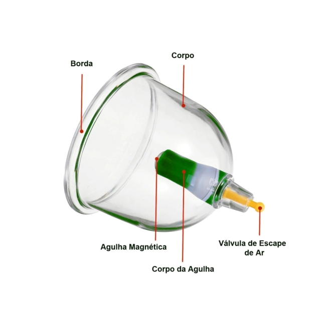 Kit de Ventosa com 12 Ventosas de Acrílico para Ventosaterapia - Doutor Da Estética