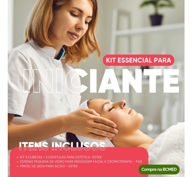 Kit Essencial 1.0 - Cubetas + Espátulas + Pincel de Seda + Esferas - Acessórios de Estética Estek