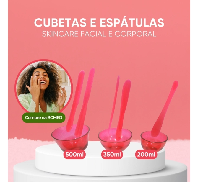 Kit Essencial 1.0 - Cubetas + Espátulas + Pincel de Seda + Esferas - Acessórios de Estética Estek
