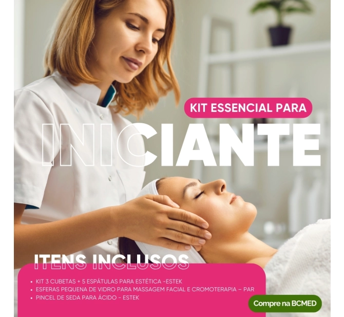 Kit Essencial 2.0 - Cubetas + Espátulas + Pincel de Seda + Esferas - Acessórios de Estética Estek