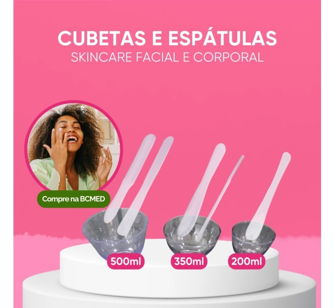 Kit Essencial 2.0 - Cubetas + Espátulas + Pincel de Seda + Esferas - Acessórios de Estética Estek