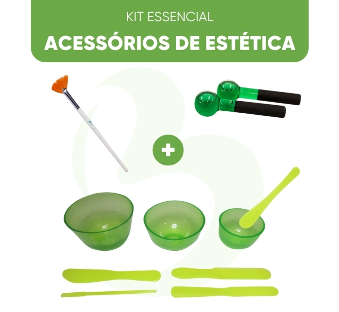 Kit Essencial 3.0 - Cubetas + Espátulas + Pincel de Seda + Esferas - Acessórios de Estética Estek
