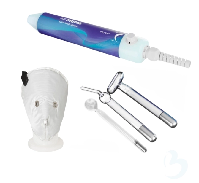 Kit Estética Facial - AF Prime Alta Frequência + Eletrodo Cebolinha + Máscara Térmica Facial