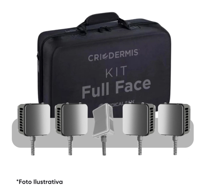 Kit Full Face para Criodermis - 4 Aplicadores de borda Infinita + 1 Aplicador Flex - Medical San 