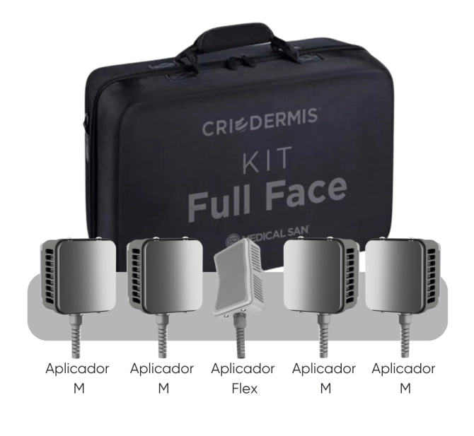 Kit Full Face para Criodermis - 4 Aplicadores de borda Infinita + 1 Aplicador Flex - Medical San 