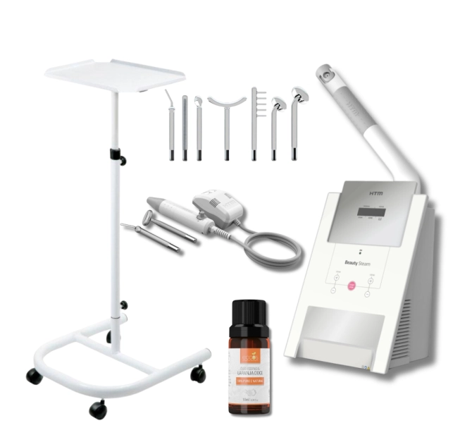 Kit Iniciante Beauty Face + Beauty Steam + 7 Eletrodos + Mesa Auxiliar - HTM 