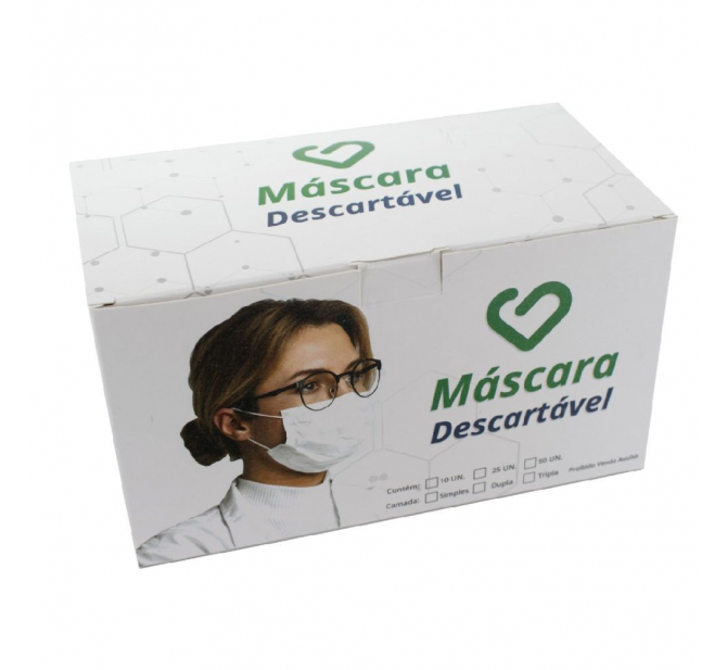 Kit 4 Caixas Máscara Facial Descartável Com Elástico Kit Com 25un Cada - BCMED