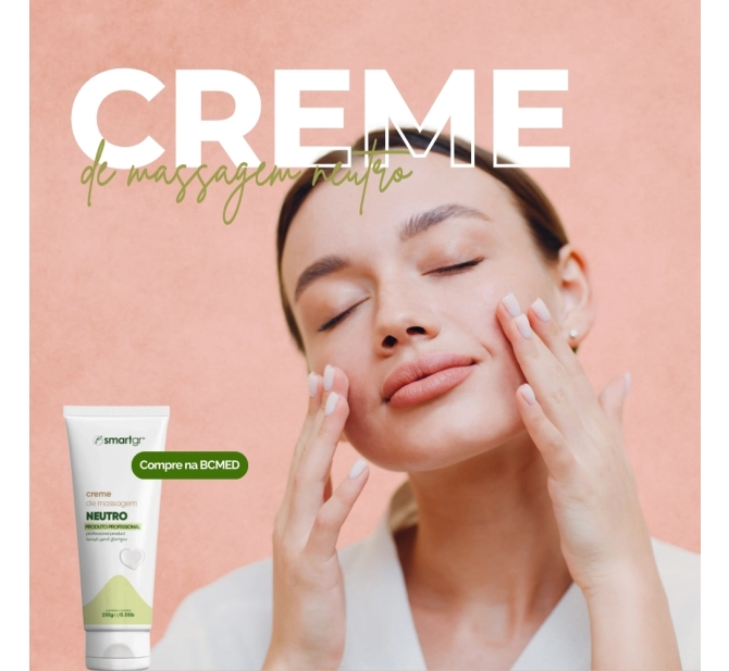 Kit Massagem Facial - Smart Vibra Massageador + Rolo Massageador de Jade Verde + Creme Neutro - Smart GR