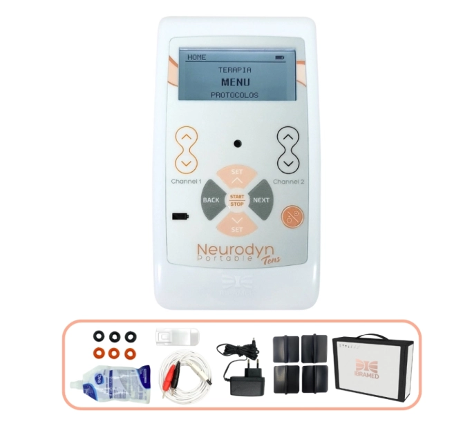 Kit Neurodyn Portable Tens - Ibramed + Eletrodo Adesivo 5x5 cm (20 unidades) - Bioland