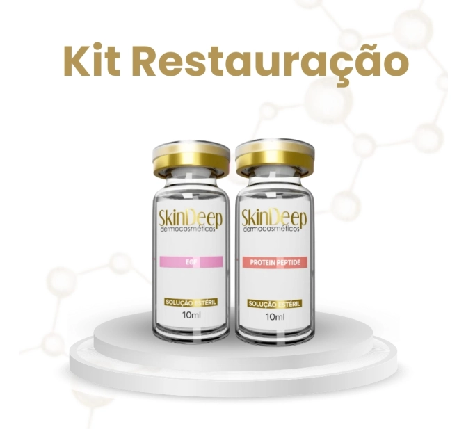 Kit Restauração - Ativo Protein Peptide p/ Produção de Colágeno + Ativo EGF Regenerador de Células - 10 ml - SkinDeep 