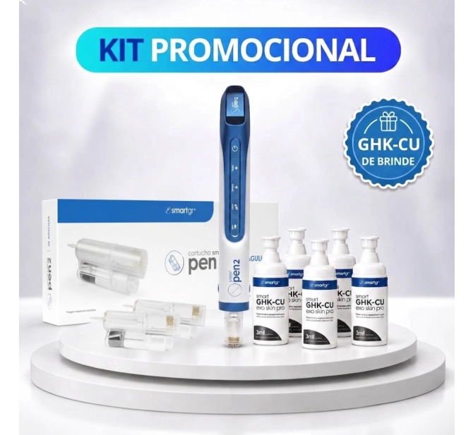 Kit Smart Pen 2 + 2 Cartuchos de 36 Agulhas + GHK-Cu de Brinde - Smart GR