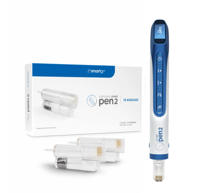 Kit Smart Pen 2 + Cartuchos 18 Agulhas (10 unid) | Smart GR