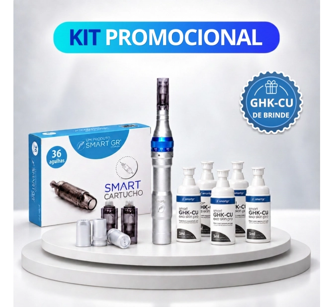 Kit Smart Pen + 2 Cartuchos de 36 Agulhas + GHK-Cu de Brinde - Smart GR
