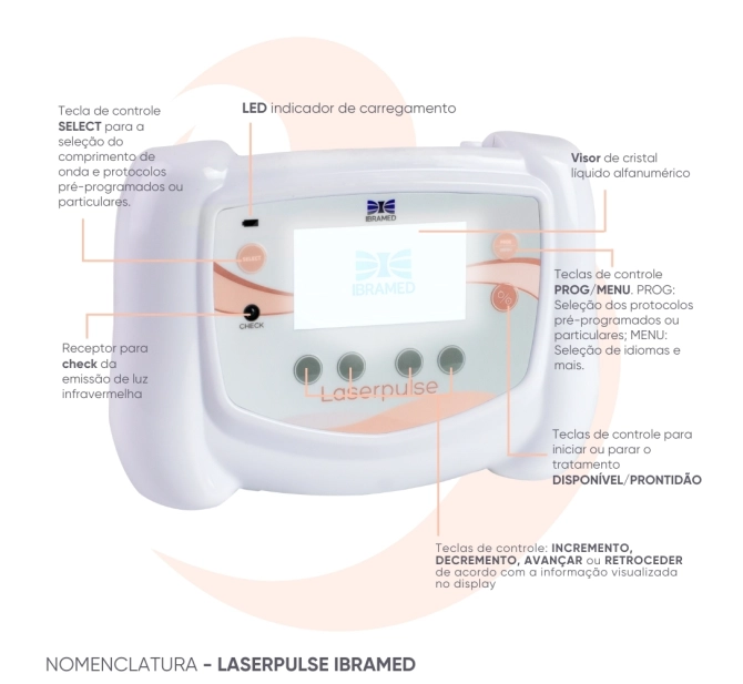 Laserpulse Portable Ibramed - Aparelho de Laserterapia e Reabilitação de LED e Laser 